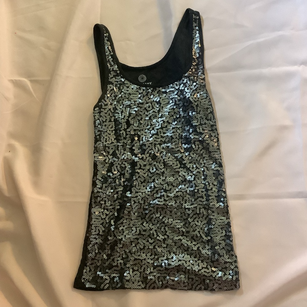 Old Navy Black Sequined Tank Top Size Small Petite / Womens Tank Top
